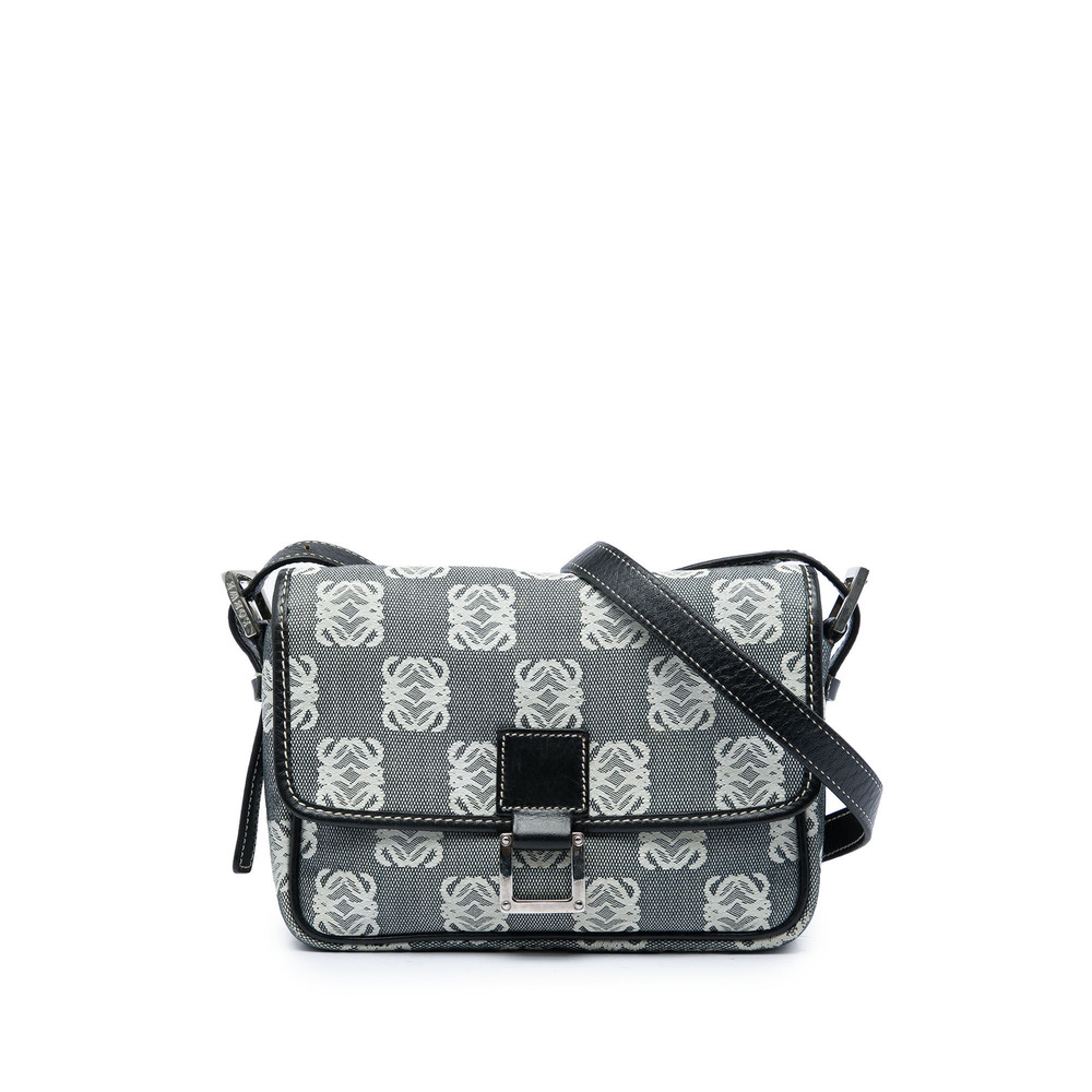 Pre-Loved LOEWE Anagram Canvas Flap Crossbody